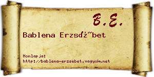 Bablena Erzsébet névjegykártya