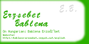 erzsebet bablena business card